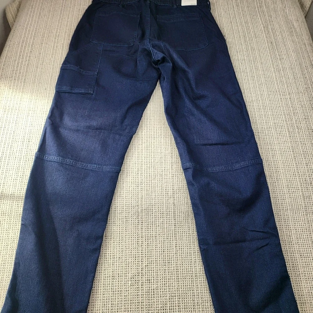 Banana‎ Republic Jeans Mens 32x36 Blue Slim Straight Denim Cargo Pants Workwear